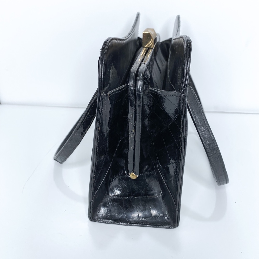Bellestone Vintage Alligator Leather Black Handbag - Picture 3 of 16